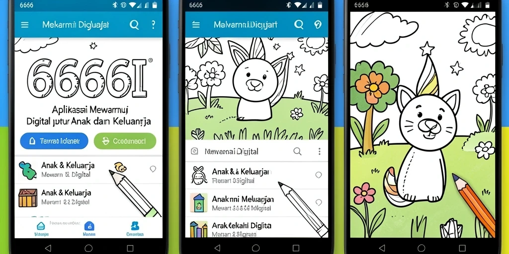 Antarmuka aplikasi 666I dengan fitur mewarnai digital.