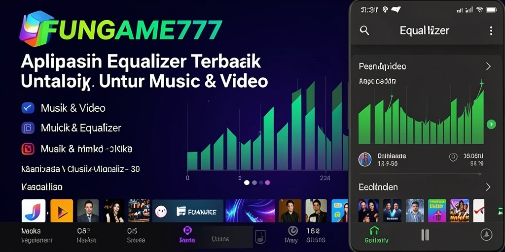 Screenshot antarmuka FUNGAME777 menampilkan fitur Equalizer dengan tampilan yang modern.