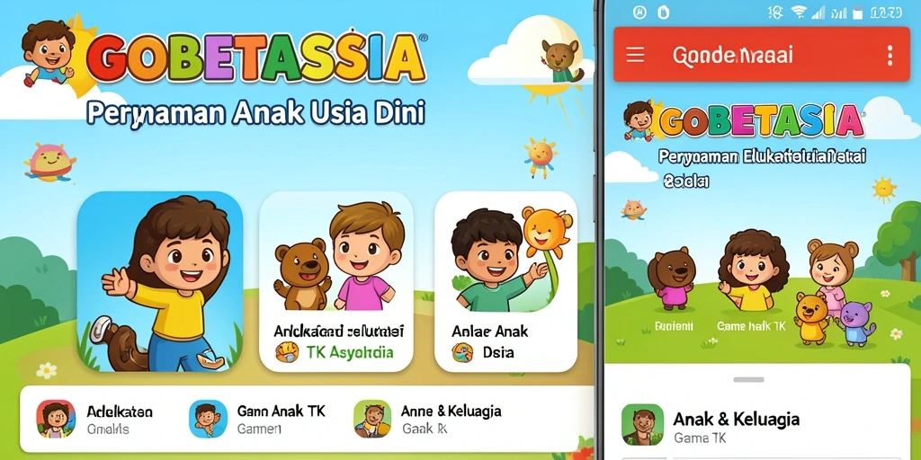 Tampilan utama GOBETASIA yang edukatif dan interaktif untuk anak-anak.