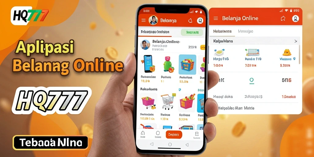 Antarmuka aplikasi HQ777 yang sederhana dan intuitif untuk belanja online.