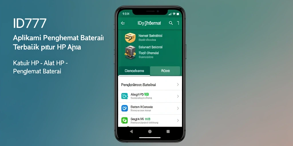 Antarmuka pengguna ID777 menampilkan fitur penghemat baterai yang efisien.