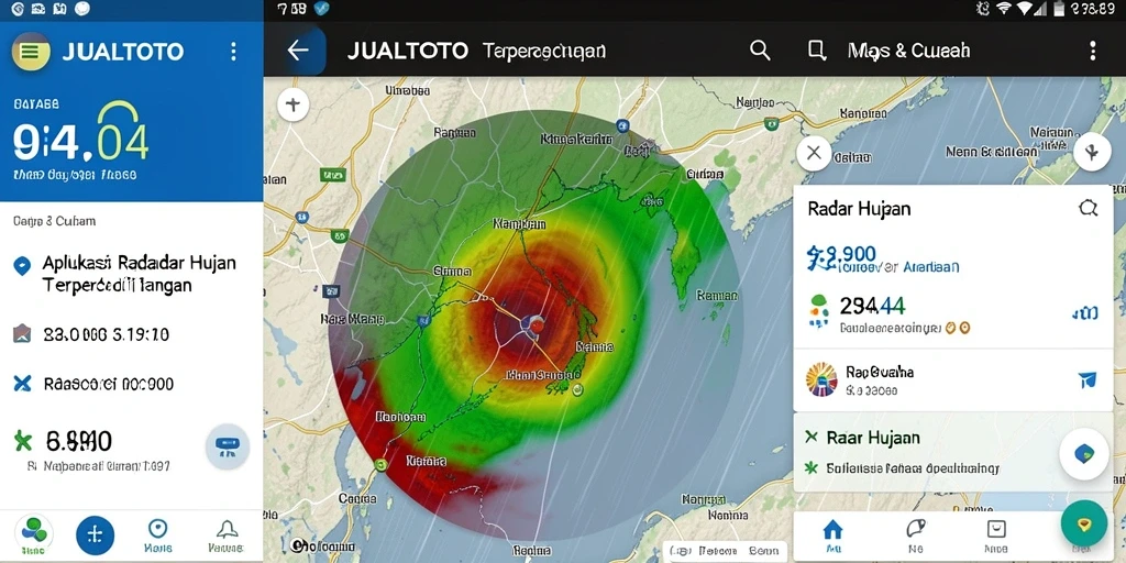 Tampilan antarmuka JUALTOTO dengan fitur Radar Hujan yang jelas.