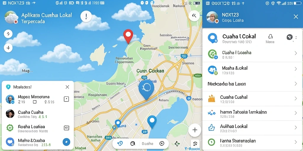 Antarmuka sederhana dan informatif dari aplikasi Cuaca Lokal NOX123.
