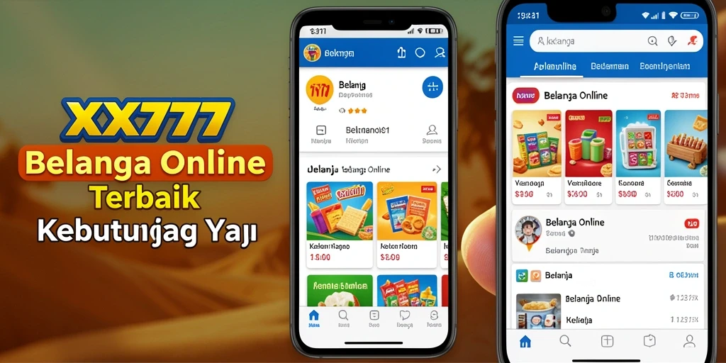 Antarmuka aplikasi XXX777 yang menarik dan fungsional untuk Belanja Online.
